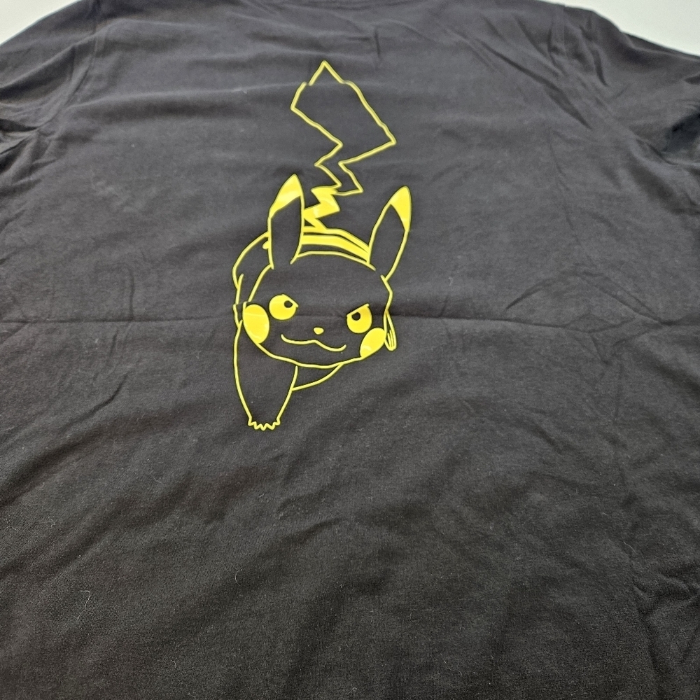 Pokemon x Puma Collaboration Colab Pikachu Black T-Shirt Double-Sided Size Large